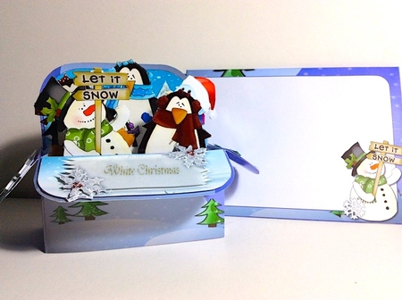 White Christmas - Rectangle Pop Up Box by Helen Howell