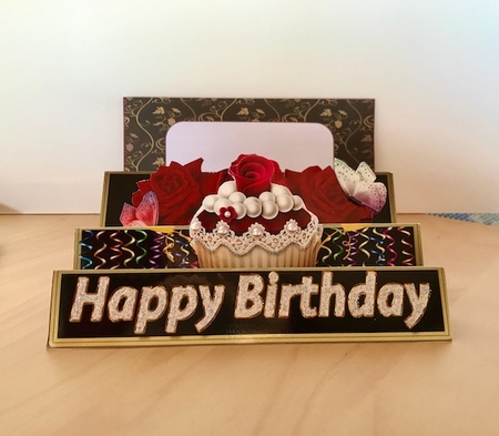 Butterflies, Cake & Roses - 5 Stepper Card. by Helen Howell