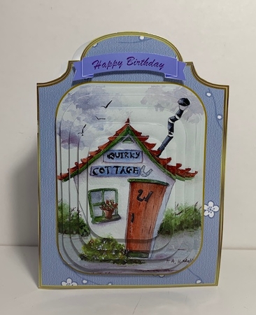 Quirky Cottage 1  Cut and Fold Card   - Multi Occasions Card  by Helen Howell