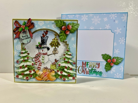 Happy Snowman - Cut & Fold Card with stand out Front Panel by Helen Howell