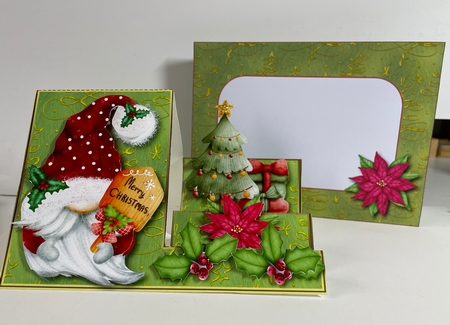 Merry Christmas Santa Gnome - Side Stepper Card. by Helen Howell