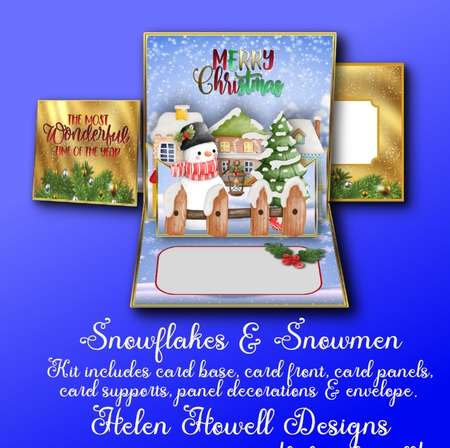 Snowflakes & Snowmen - Double Pop Out Card by Helen Howell