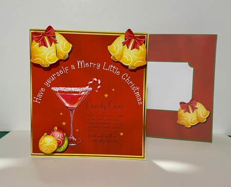Cocktail 1 - Candy Cane - Cut & Fold Card by Helen Howell