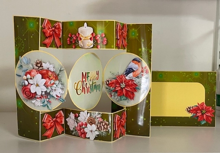 Seasons Greetings -2 - Circle Trifold  by Helen Howell