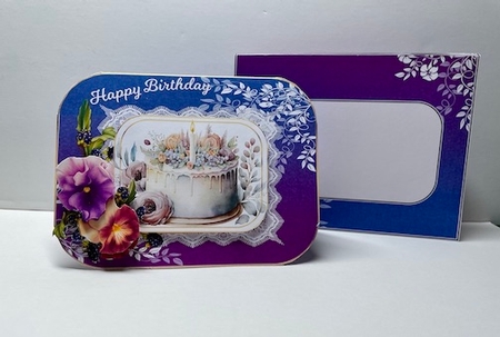 The Birthday Cake - Round Cornered Tent Card  by Helen Howell