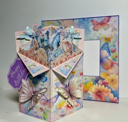 Butterflies & Roses Tuxedo Pop Up Box by Helen Howell