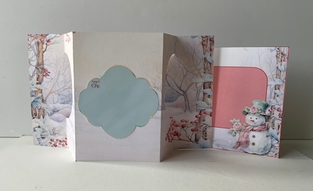 Merry Christmas double fold back circle card by Helen Howell