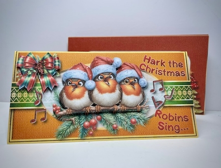 The Robin Gang 2 - Cut and fold card. by Helen Howell