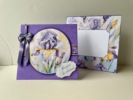 Beautiful Iris - 3 - Blank Card - but comes with 7 sentiment tags. by Helen Howell