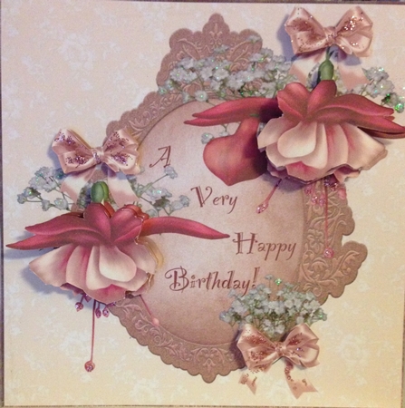Floral Fuschia Card by Helen Howell