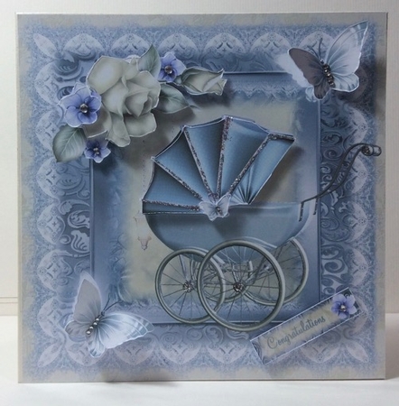 Gorgeous Baby Boy Pram Topper by Helen Howell