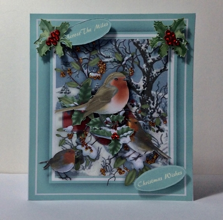 Beautiful Robins in the Holly  by Helen Howell