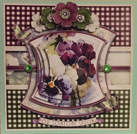Vintage Flowers On A Plaid 1169 by Helen Howell
