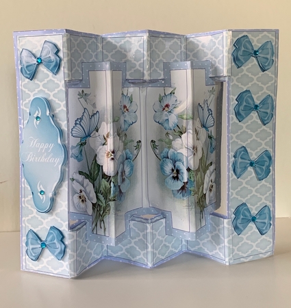 Blue & White Pansies - Multi Occasion Card by Helen Howell