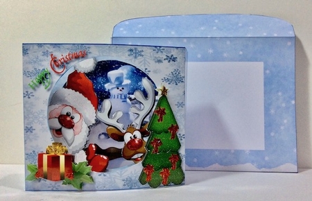Ho, Ho, Ho, Its Christmas - Diorama Card  by Helen Howell