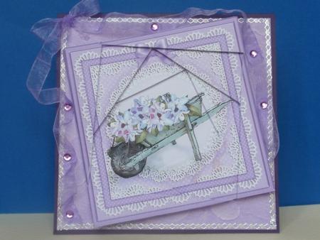 Flower Filled Wheelbarrow Quick Card with Twisted Spiral Sid by Helen Jennings