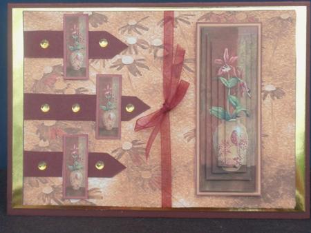 Vase of Flowers Pyramid with Backing Paper - Brown by Helen Jennings