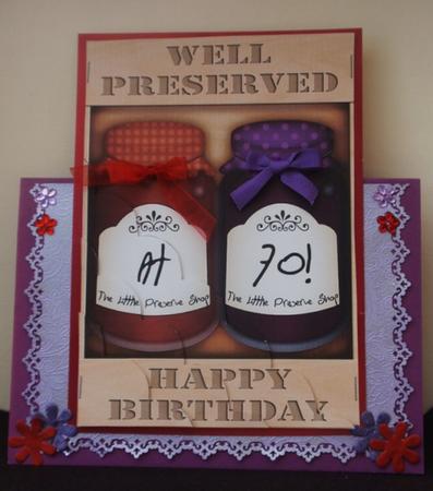 A5 Well Preserved 70th Birthday Jams Scalloped Corner by Helen Jennings