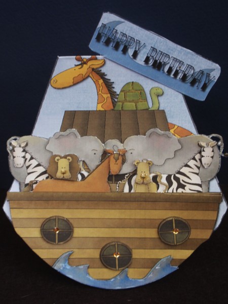 Animals in the Ark Wobble or Rocker Card by Helen Jennings