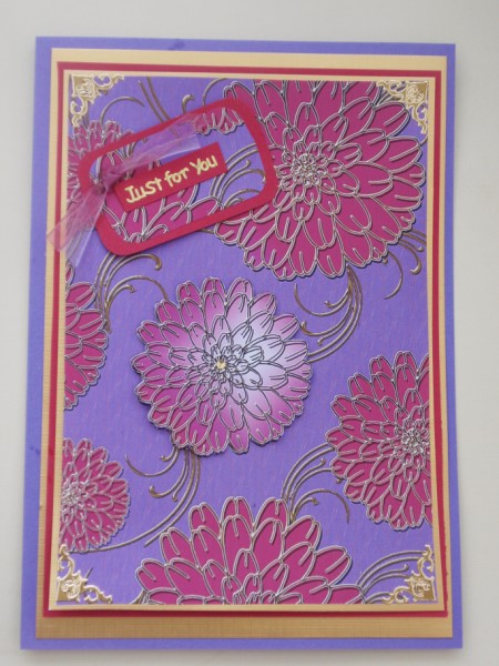 Pink Lilac 1 Mega Flowers A4 Backing Paper by Helen Jennings