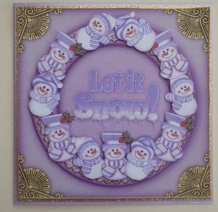 Lilac Snowman Let It Snow! Decoupage 3D Ring Sheet by Helen Jennings
