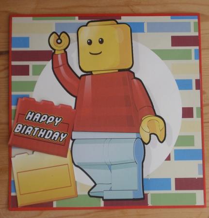 Little Brick Dude 8x8 Card by Helen Jennings