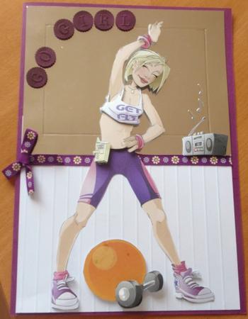 Get Fit Lady Decoupage Sheet by Helen Jennings