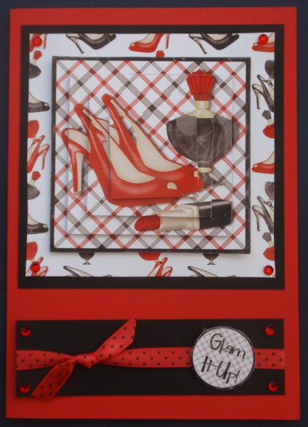 Stilettos, Perfume & Lipstick Pyramage - Red & Black by Helen Jennings