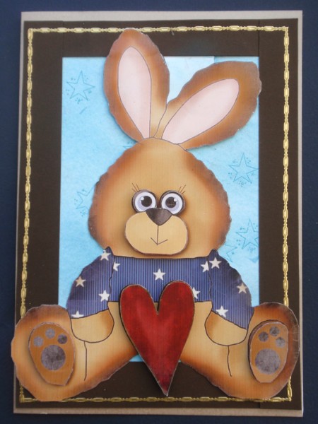 Love Bunny Flip-up Card by Helen Jennings