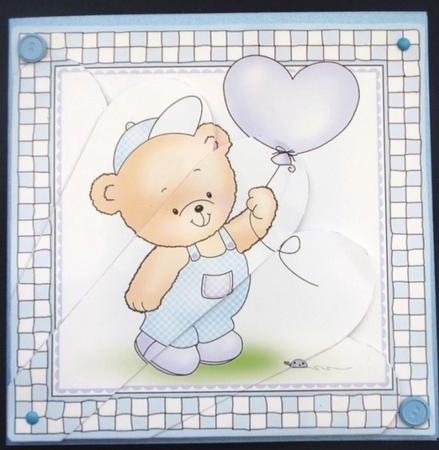 Robert's Balloon Quick Card with Fan Pyramage Topper by Helen Jennings