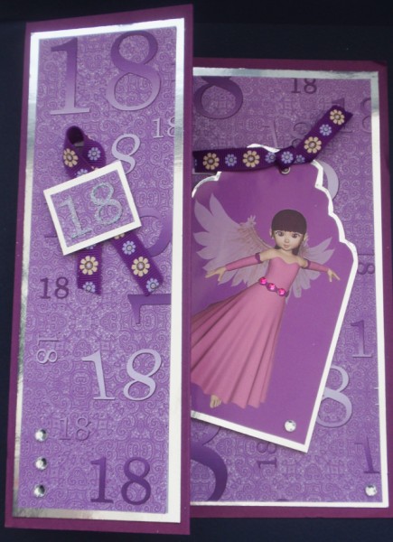 Lilac Metallic 18 Birthday A4 Backing Paper by Helen Jennings