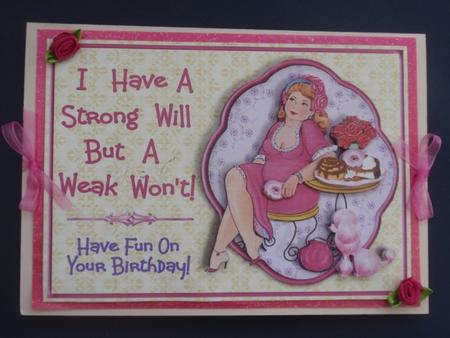 Thought for the Day - Willpower - Card Front with Decoupage by Helen Jennings