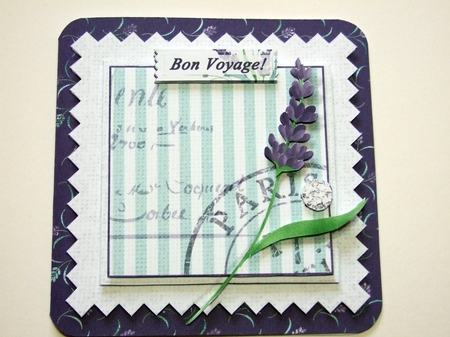 French Lavender Rounded Corner Card Kit with Matching Envelope and Additional Sentiments by Helen Sunter