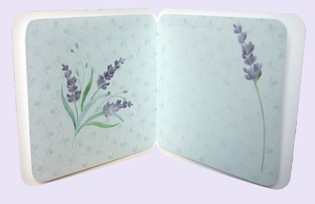 French Lavender Rounded Corner Card Kit with Matching Envelope and Additional Sentiments by Helen Sunter
