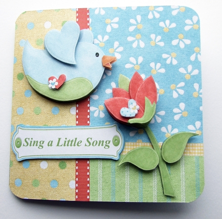 Sing A Little Song Spring Has Sprung Rounded Corner Card Kit with Matching Envelope  by Helen Sunter
