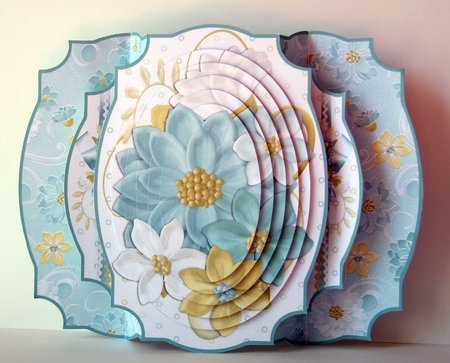 Pretty Floral Double Pop Out Pyramage Card Kit with Envelope & Various Sentiments by Helen Sunter