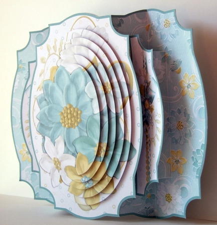 Pretty Floral Double Pop Out Pyramage Card Kit with Envelope & Various Sentiments by Helen Sunter