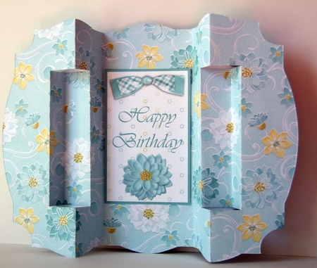 Pretty Floral Double Pop Out Pyramage Card Kit with Envelope & Various Sentiments by Helen Sunter