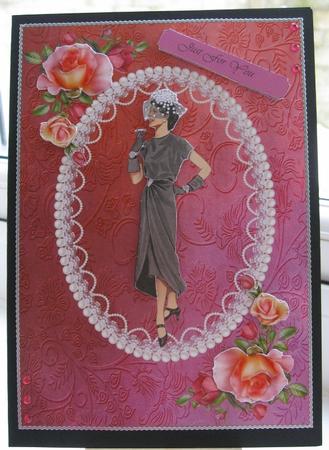 Classy Lady in Lace Frame by Helen Pinkney