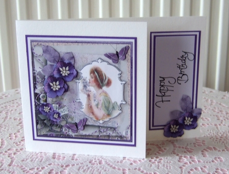 Art Deco Beauty in a Flower 7x7 Card by Helen Warren