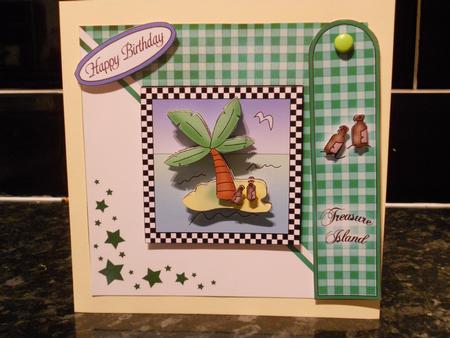 Treasure Island/desert Island Quick Card with 3D Decoupage by Helen Winter