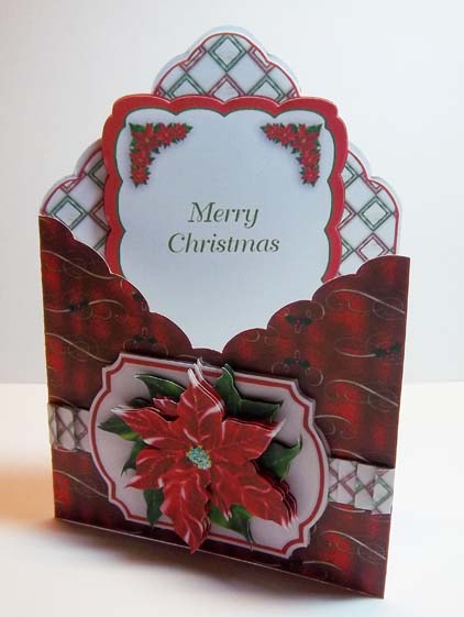 Poinsettia Envelope Style Card by Helen Plant