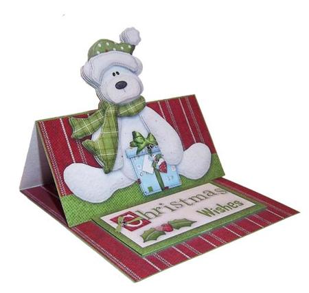 Christmas Teddy Easel Card by Helen Plant