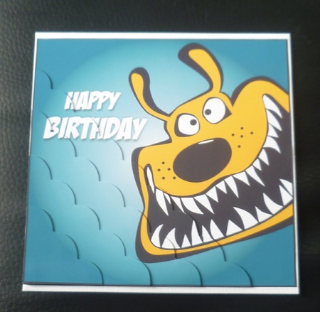 Cartoon Dog Birthday Card Front / Topper by Charlie Angel