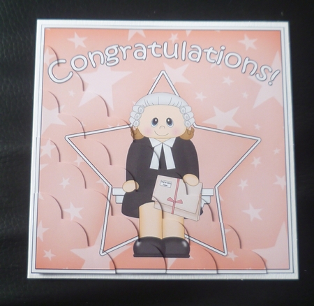 Judge or Barrister Congratulations Scallop Corner Side Stacker by Charlie Angel