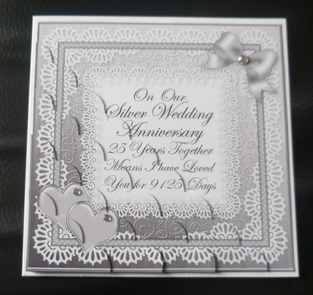 On Our Silver Wedding Anniversary Scallop Corner side stacker by Charlie Angel