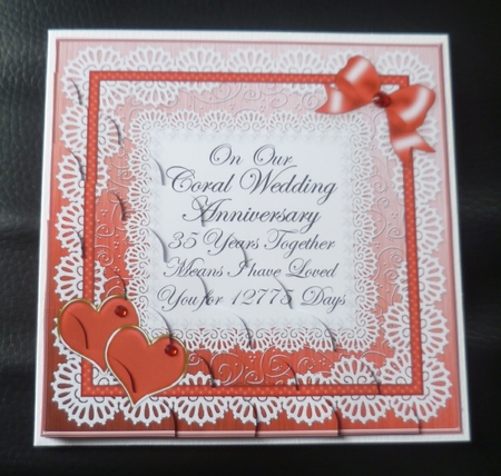 On Our Coral Wedding Anniversary Scallop Corner side stacker by Charlie Angel