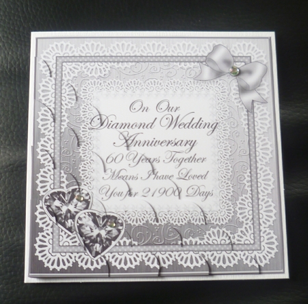 On Our Diamond Wedding Anniversary Scallop Corner side stacker by Charlie Angel
