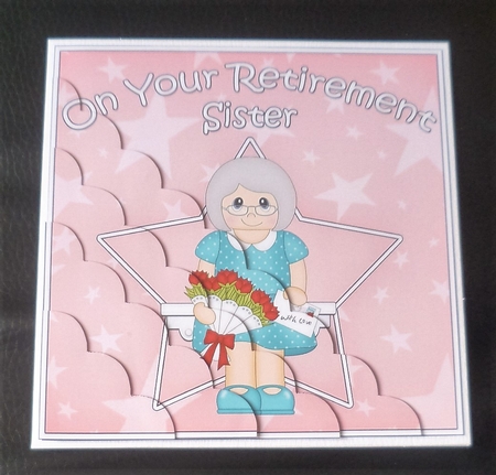 On Your Retirement SISTER Scallop Corner Side Stacker by Charlie Angel