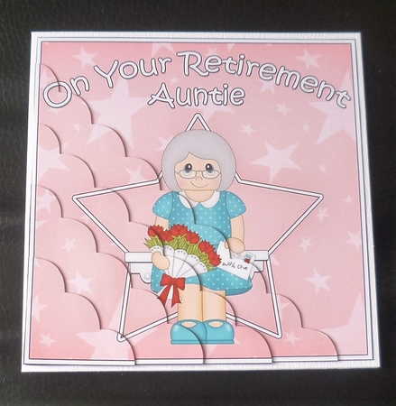 On Your Retirement AUNTIE Scallop Corner Side Stacker by Charlie Angel